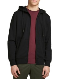 ζακετα jack & jones basic sweat zip hood black jack&jones