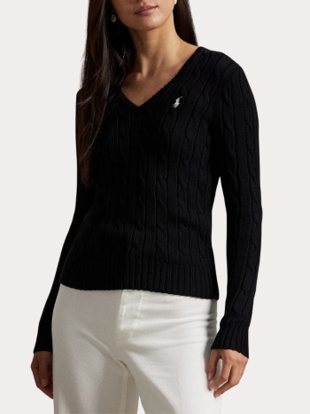 πλεκτο polo ralph lauren cotton v black polo ralph lauren σε προσφορά