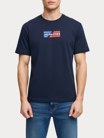 t-shirt jack & jones jjcorp graphic tee ss o-neck ln navy σε προσφορά