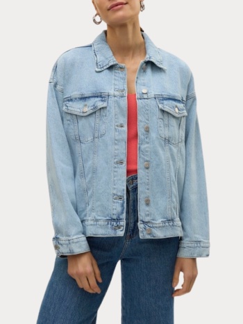 oversize denim jacket vero moda tessa ls light blue vero σε προσφορά