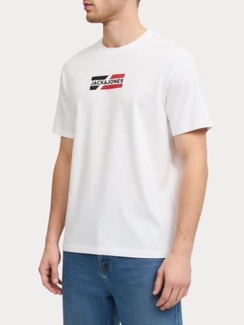t-shirt jack & jones jjcorp graphic tee ss o-neck ln white σε προσφορά