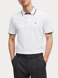 ανδρικο πολο jack & jones jjepaulos ss white slim fit jack&jones