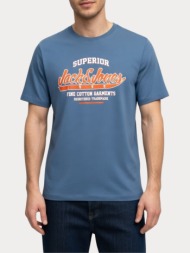 t-shirt jack & jones jjelogo tee ss o-neck iceberg blue jack&jones