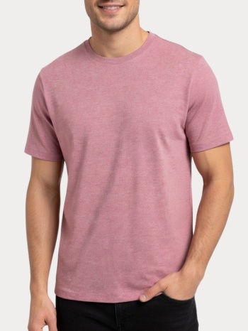 t-shirt jack & jones jjeorganic melange tee ss o-neck pink σε προσφορά