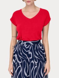 top only rilla s/s v-neck barbados cherry only