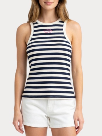 tank top only isla s/l oneck stripe bright white navy σε προσφορά