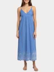 φορεμα only tulum emb long strap blue bonnet only