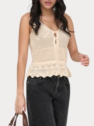 top only lison sl peplum top knt ecru only