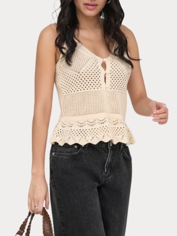 top only lison sl peplum top knt ecru only σε προσφορά