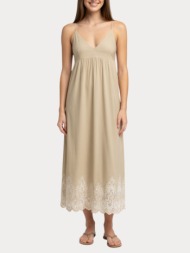 φορεμα only tulum emb long strap olive gray only