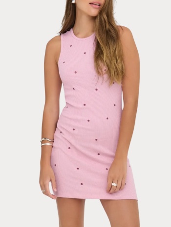 φορεμα only 30 wilma aop rib dress cs jrs bleached mauve σε προσφορά