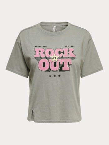 t-shirt only lucky lucy detail s/s ultimate grey only σε προσφορά