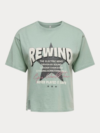 t-shirt only lucky lucy detail s/s jadeite green only σε προσφορά