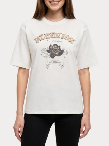 t-shirt only lana s/s print top box cloud dancer only σε προσφορά