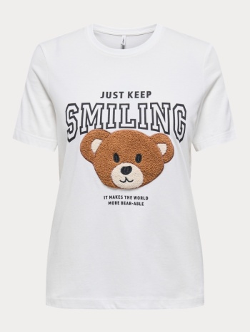 t-shirt only teresa reg s/s teddy white only σε προσφορά