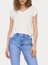 v-neck top onlt free s/s mod. cloud dancer only