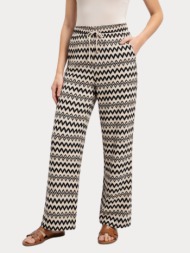 παντελονι vero moda viola hw wide black / beige vero moda