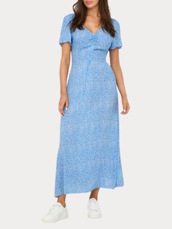 φορεμα only ancona ss v-neck dress moch wvn french blue only σε προσφορά