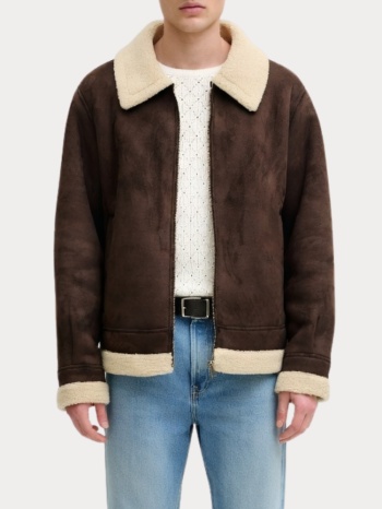 jacket jack & jones jorargos aviator chocolate brown σε προσφορά