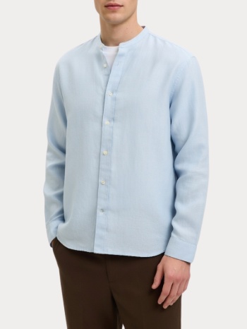 πουκαμισο selected regclay linenblend shirt band dusty blue σε προσφορά