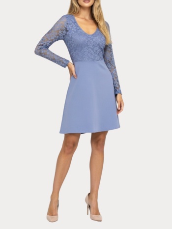 dress only onlnanna ls lace mix dress cs jrs ex. blue only σε προσφορά