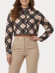 πουκαμισο new age ilia beige/black/bordeaux new age