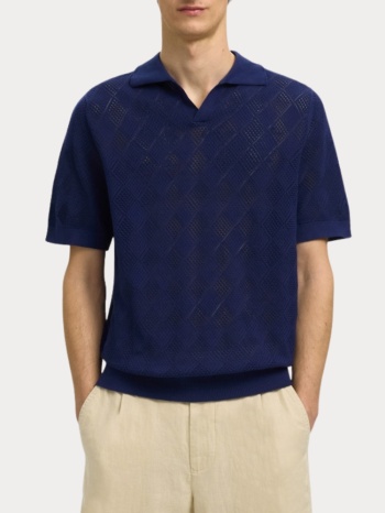 polo selected slharco ss knit structure open ocean cavern σε προσφορά