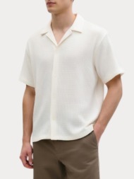 κοντομανικο πουκαμισο jack & jones jornantucket double cloth shirt cloud dancer jack&jones