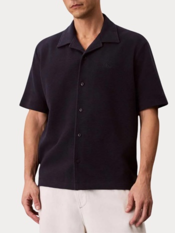 overshirt calvin klein waffle black calvin klein σε προσφορά