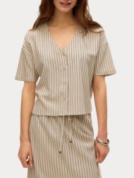 πουκαμισο vero moda 10279696 vmmymilo 2/4 v-neck shirt wvn noos silver lining anja vero moda