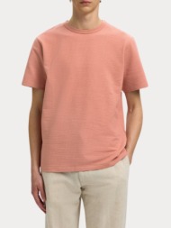 t-shirt selected slmsander seersucker ss o-neck rose dawn selected