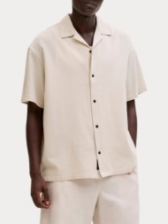 short sleeve jack&jones 12295551 jjglobal waffle resort shirt ss moonbeam jack&jones