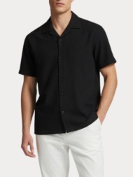 short sleeve jack&jones 12295551 jjglobal waffle resort shirt ss black jack&jones