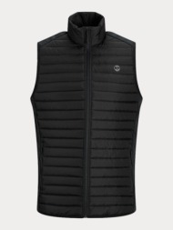 αμανικο μπουφαν jack&jones 12205347 jjemulti bodywarmer collar noos pls black (plus size) jack&jones