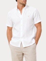 short sleeve jack&jones 12295803 jprblusummer lin. bl. shield ss shirt sn bright white jack&jones