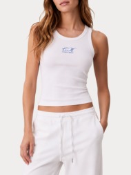 top calvin klein lv047g815g-yaf sl contour rib logo initial ta bright white calvin klein