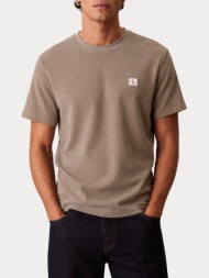 t-shirt calvin klein lv04rd008g-k6b ss waffle badge crewnk tee atmosphere calvin klein