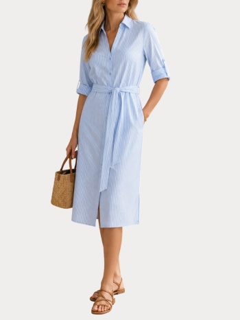 φορεμα vero moda 10328154 vmisabell ¾ shirt dress exp light σε προσφορά