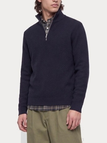 πλεκτα jack&jones jprblustanley knit half zip bf dark navy σε προσφορά