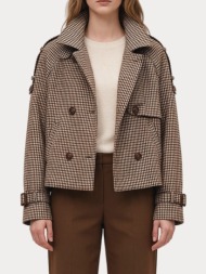 παλτο musy muse καρο brown beige musy muse