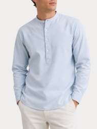 πουκαμισο jack&jones jjbreeze linen blend tunic shirt ls celestial blue jack&jones