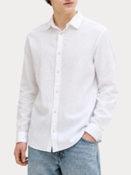 πουκαμισο jack&jones jjeessentials linen shirt ls white jack&jones