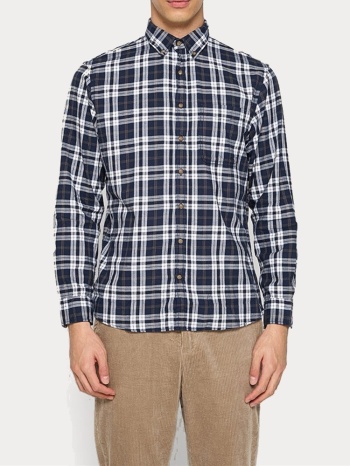 πουκαμισο selected slhslim-dan flannel shirt ls blue check σε προσφορά