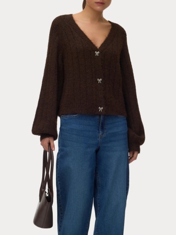 ζακετα vero moda vmsally ls v-neck cardigan chocolate torte σε προσφορά