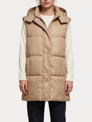 γιλεκο only onldemy padded waistcoat otw cuban sand only σε προσφορά