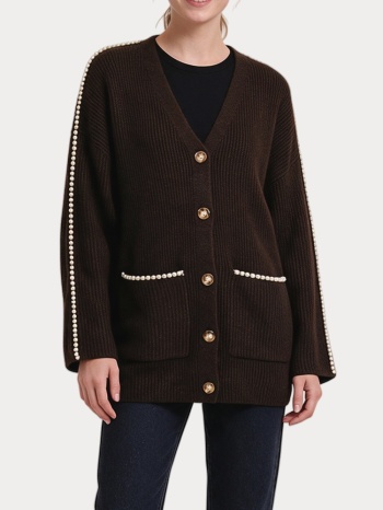 ζακετα vero moda vmzora ls v-neck cardigan ga chocolate σε προσφορά