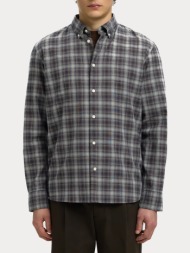 πουκαμισο selected slmcole-jay reg melange ls shirt noos sky captain brown selected