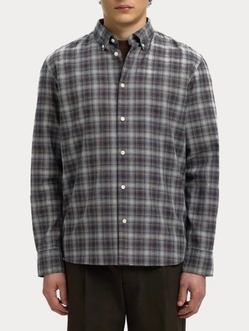 πουκαμισο selected slmcole-jay reg melange ls shirt noos σε προσφορά