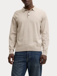 πολο jack&jones jjebasic knit ls polo sn moonbeam twisted jack&jones
