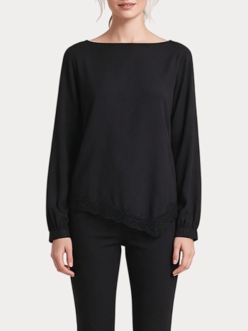 top vero moda vmcindy lace ls top wvn black vero moda σε προσφορά
